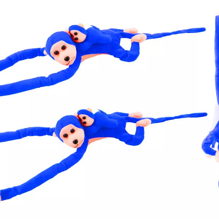 Beždžionė talismanas su mažyliu, mėlyna, 70 cm