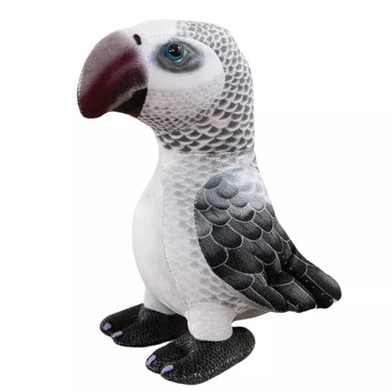 Pliušinis pilkas papūgos talismanas 20 cm