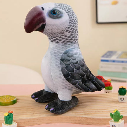 Pliušinis pilkas papūgos talismanas 20 cm