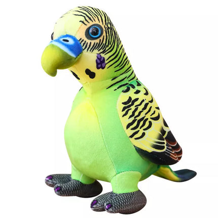 Pliušinis žalias papūgos talismanas, 20 cm