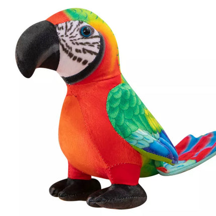 Pliušinis raudonas papūgos talismanas, 20 cm