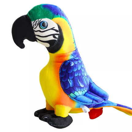 Pliušinis geltonas papūgos talismanas, 20 cm