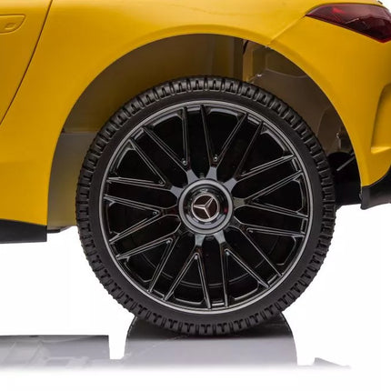 Mercedes AMG SL63 elektromobilis, geltonos spalvos