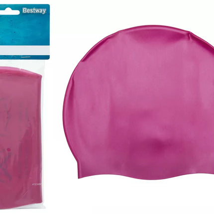 Rožinė Bestway 26006 silikoninė maudymosi kepuraitė