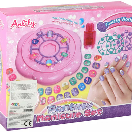 Nagų rinkinys rožiniai nagų galiukai lipdukai deimantai