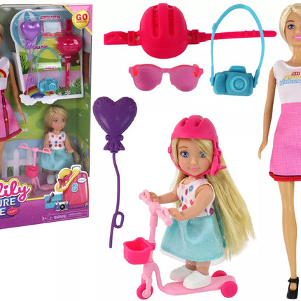 Anlily Lėlės vaikams Motina ir dukra Šviesūs plaukai Motoroleris 8 el.