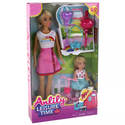 Anlily Lėlės vaikams Motina ir dukra Šviesūs plaukai Motoroleris 8 el.