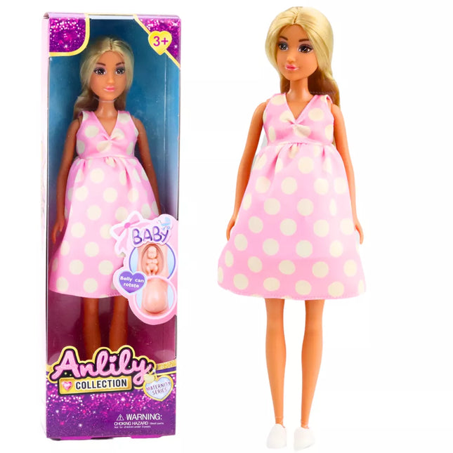 Vaikiška lėlė Anlily princesė ilgais tamsiais plaukais su geltona suknele