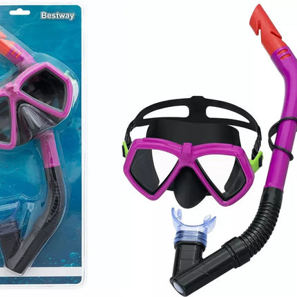 Nardymo rinkinys (kaukė su vamzdeliu), rožinis, 24070