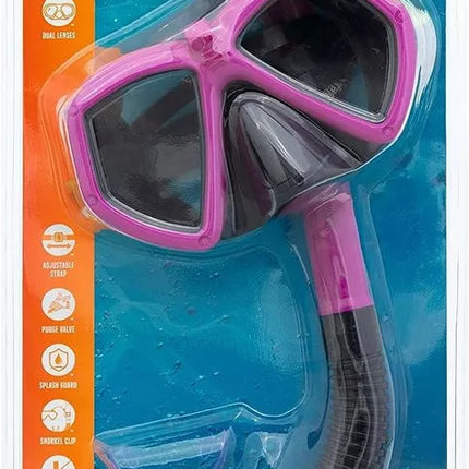 Nardymo rinkinys (kaukė su vamzdeliu), rožinis, 24070