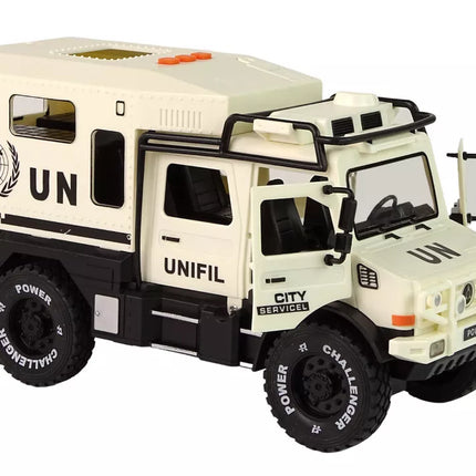 Visureigis, skirtas bekelės ir miesto tarnyboms, smėlio spalvos, atidaromos durys, garsas ir šviesa