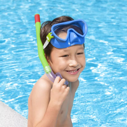 Žalias ir mėlynas nardymo kaukė su vamzdeliu Bestway 24036