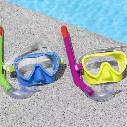 Žalias ir mėlynas nardymo kaukė su vamzdeliu Bestway 24036