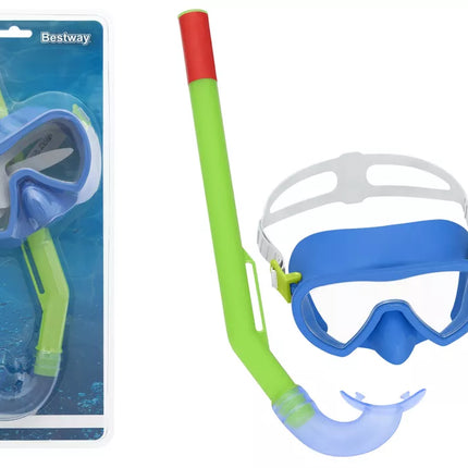 Žalias ir mėlynas nardymo kaukė su vamzdeliu Bestway 24036