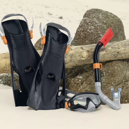 Nardymo rinkinys kaukė, vamzdelis, plaukmenys juodas Bestway 25020