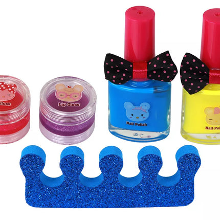 Grožio rinkinys rožiniame dėkle "Pasidaryk pats" makiažas nagų aksesuarai