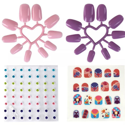 Grožio rinkinys rožiniame dėkle "Pasidaryk pats" makiažas nagų aksesuarai