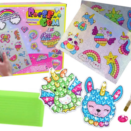 „Pasidaryk pats“ deimantinių lipdukų rinkinys, įvairūs raštai, spalvingi lipdukai