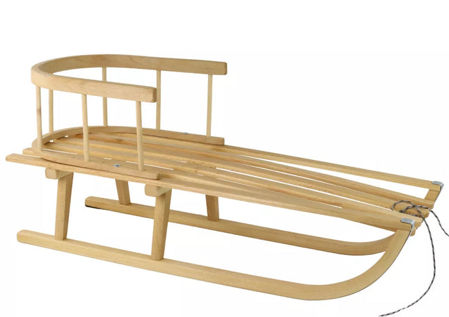 Medinės rogutės su atlošu ir virve