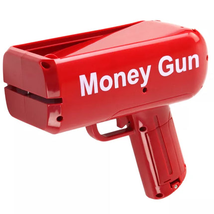 Raudonas pinigų šaudymo pistoletas paleidiklis
