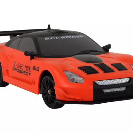 Nuotoliniu būdu valdomas sportinis automobilis R/C 1:24 oranžinis su keičiamais ratais