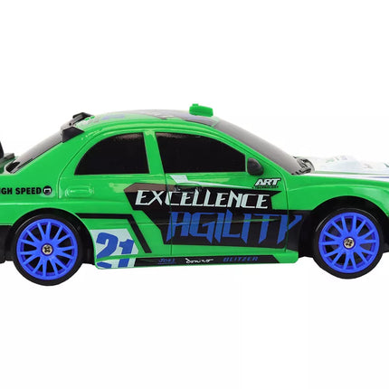 Nuotoliniu būdu valdomas sportinis automobilis R/C 1:24 Žalias Su keičiamais ratais