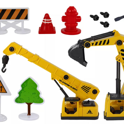 Konstrukcinių transporto priemonių garsas ir šviesa 1:12 „pasidaryk pats“ betono maišyklė kranas ekskavatorius