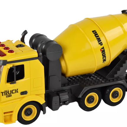 Konstrukcinių transporto priemonių garsas ir šviesa 1:12 „pasidaryk pats“ betono maišyklė kranas ekskavatorius