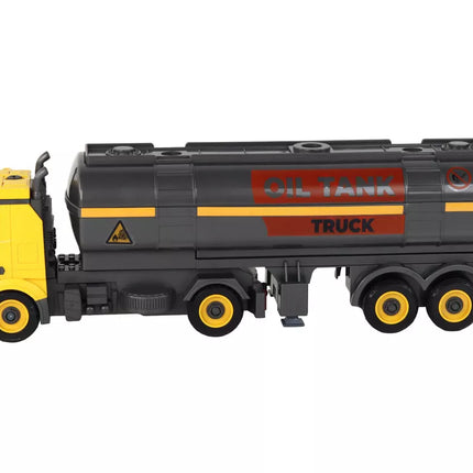 Surenkamas ir išardomas "pasidaryk pats" tanklaivis, geltoni žibintai, garsas