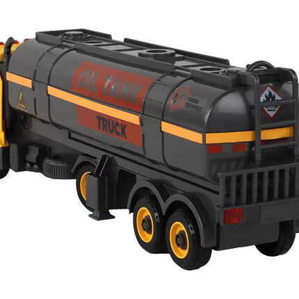 Surenkamas ir išardomas "pasidaryk pats" tanklaivis, geltoni žibintai, garsas