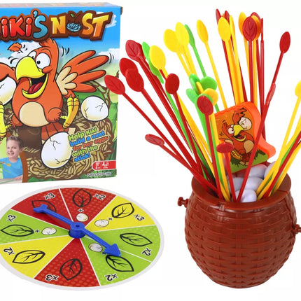 Šeimos arkadinis žaidimas – statykite vištos lizdą iš pagaliukų