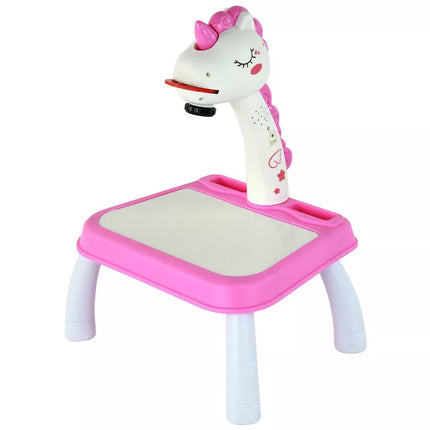 Vienaragio projektoriaus piešimo lenta-stalas, rožinė