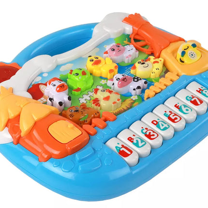 Edukacinis pianinas "Mokomės anglų kalbos kaimelio tema su gyvūnais"