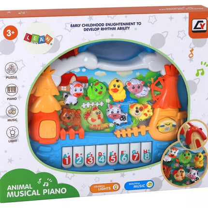 Edukacinis pianinas "Mokomės anglų kalbos kaimelio tema su gyvūnais"