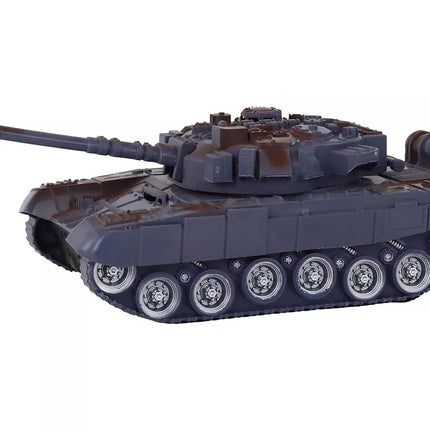 Radijo bangomis valdomas tankas su šviesomis ir garsais, karinio jūrų laivyno mėlynos spalvos, mastelis 1:18, 27MHz