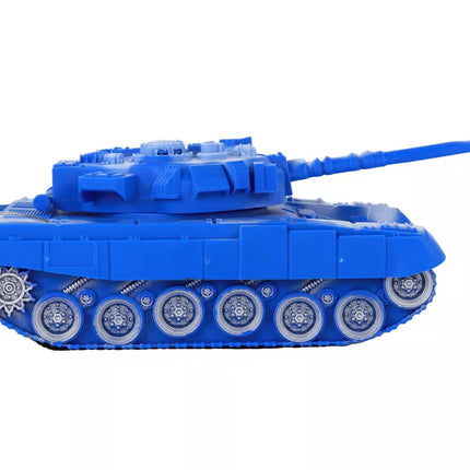 Radijo bangomis valdomas tankas su nuotoliniu valdymu, šviesomis ir garsu, mėlynas, 1:18, 27MHz