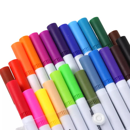 24 dvipusių įvairių spalvų žymeklių rinkinys su organizatoriumi