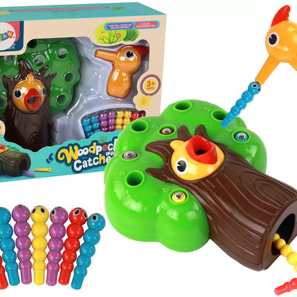 Magnetinis arkadinis žaidimas: pagauk slieką ir pamaitink paukštį