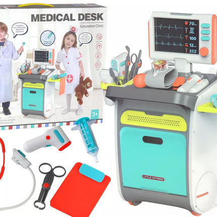 Mažojo gydytojo rinkinys Medicininis vežimėlis Rentgeno EKG priedai