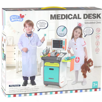 Mažojo gydytojo rinkinys Medicininis vežimėlis Rentgeno EKG priedai