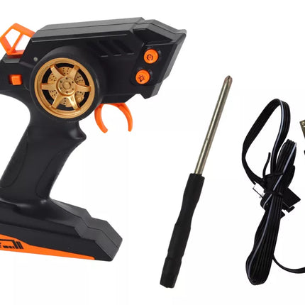 Didelis nuotoliniu būdu valdomas sportinis automobilis 1:10, žalias ir juodas