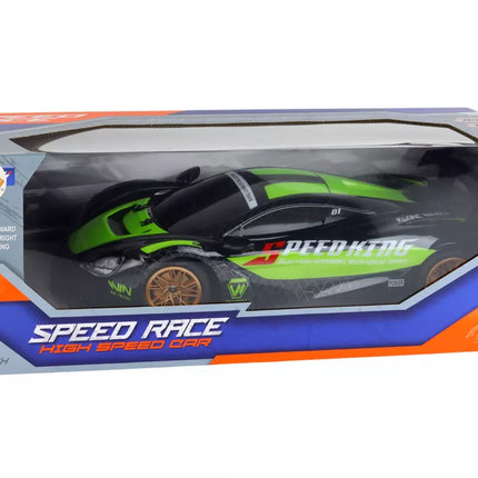 Didelis nuotoliniu būdu valdomas sportinis automobilis 1:10, žalias ir juodas