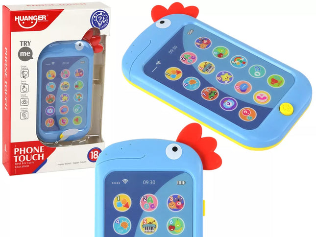 Edukacinis telefonas, skirtas mokytis anglų kalbos, vištos "Wac A Mole", mėlynas