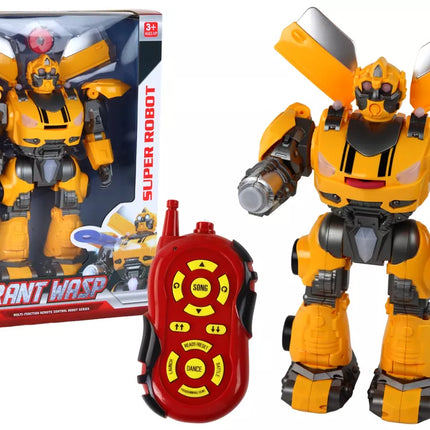 Didelis nuotoliniu būdu valdomas robotas R/C geltonas garsas šviesa