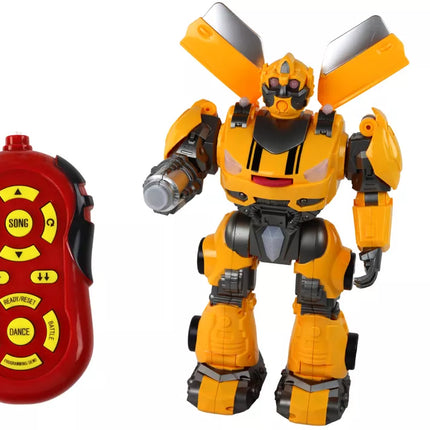 Didelis nuotoliniu būdu valdomas robotas R/C geltonas garsas šviesa