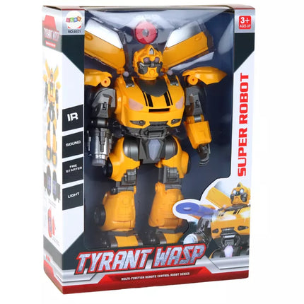 Didelis nuotoliniu būdu valdomas robotas R/C geltonas garsas šviesa