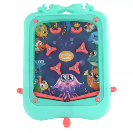 Miniatiūrinis pinball arkadinis žaidimas su žaliu kamuoliuku