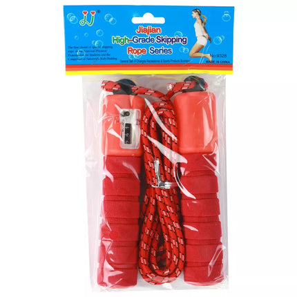 Raudona šokdynė su skaitliuku, 275 cm, reguliuojama