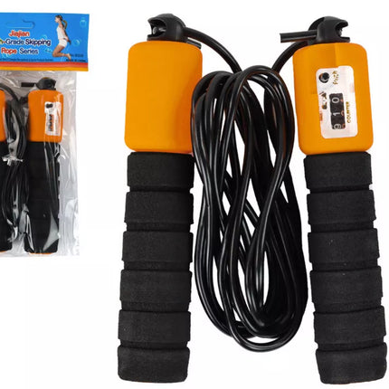 Šokdynė juoda ir oranžinė su skaitikliu 280 cm, reguliuojama, skirta fitnesui