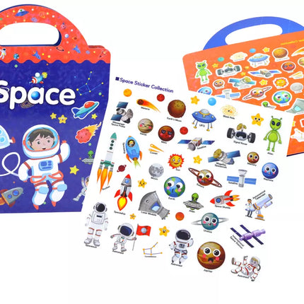 Edukacinių lipdukų rinkinys „Space Learning English Book“